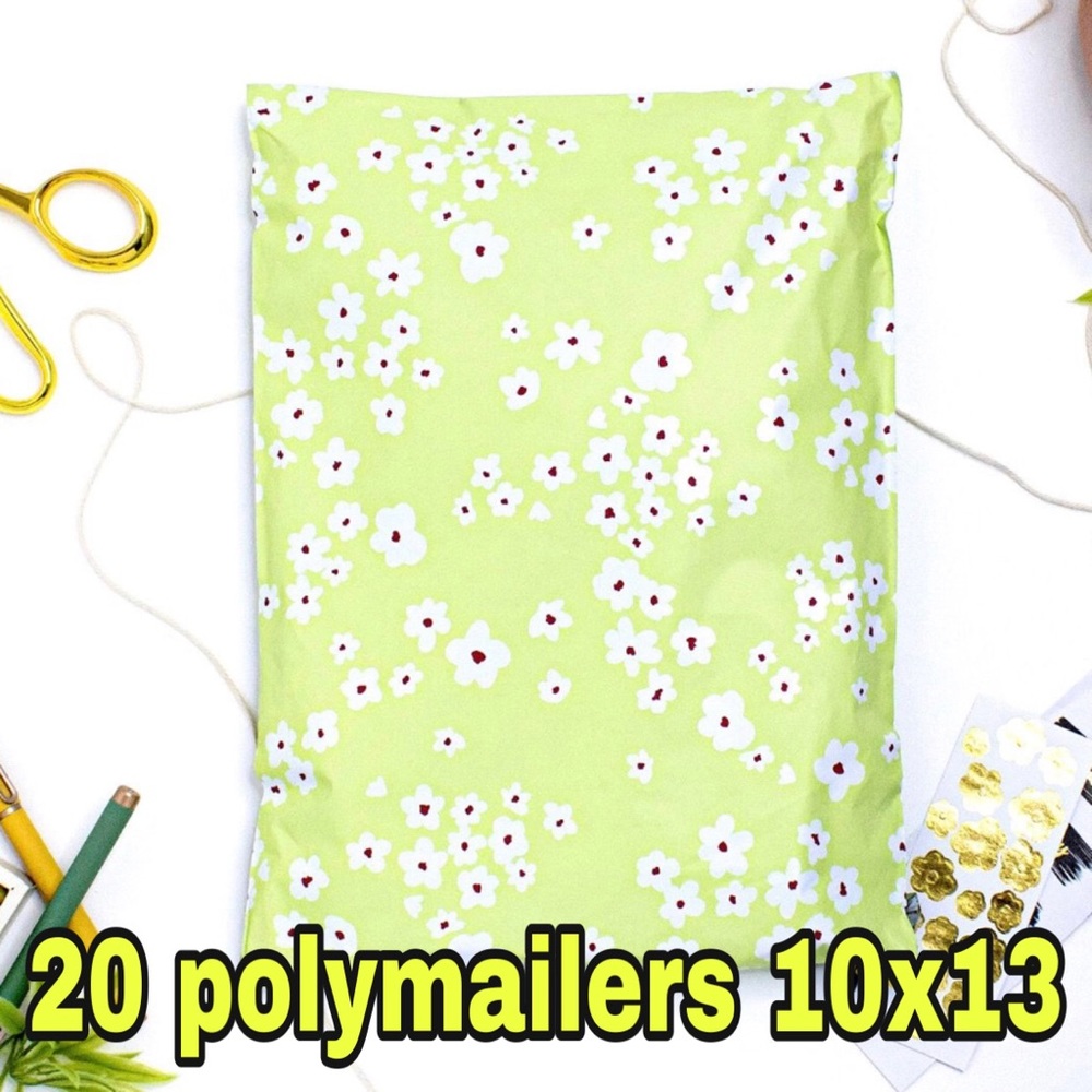 20 wild flower print polymailers 10x13